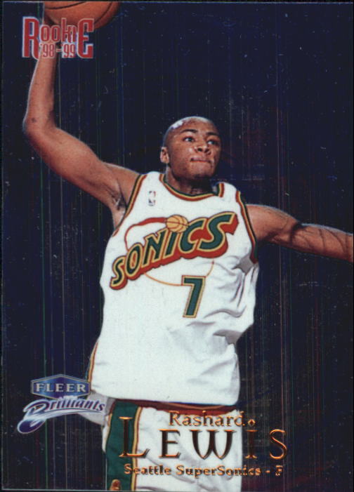 1998-99 Fleer Brilliants Blue Supersonics Basketball Card #120 Rashard Lewis