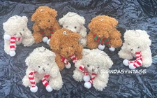 Set of 8 Christmas Teddy Bear Plush Keychain Stocking Stuffers Backpack