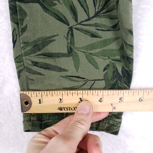 Old Navy Pixie Skinny Pants Womens 4 Green Camo Tropical Leaf Print Casual Chic - Picture 6 of 11