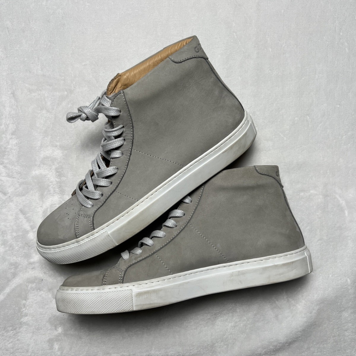 GREATS Gray Italian Sneakers Nubuck Leather Hi top Sz 10 US