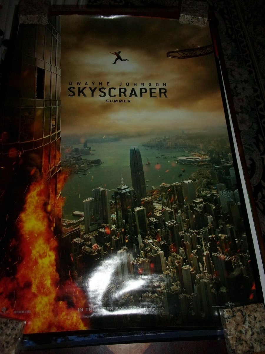 SKYSCRAPER DWAYNE JOHNSON 27 X 40 ONE SHEET POSTER DOUBLE