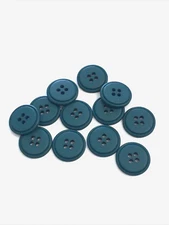 12 Buttons Dark Teal Matte Plastic 4-Hole Sew Through Sewing 19 mm #BL13