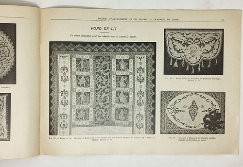 libro ricamo antico moda Cousine Claire LINGERIE D'AMEUBLEMENT broderie blanche - Imagen 7 de 9