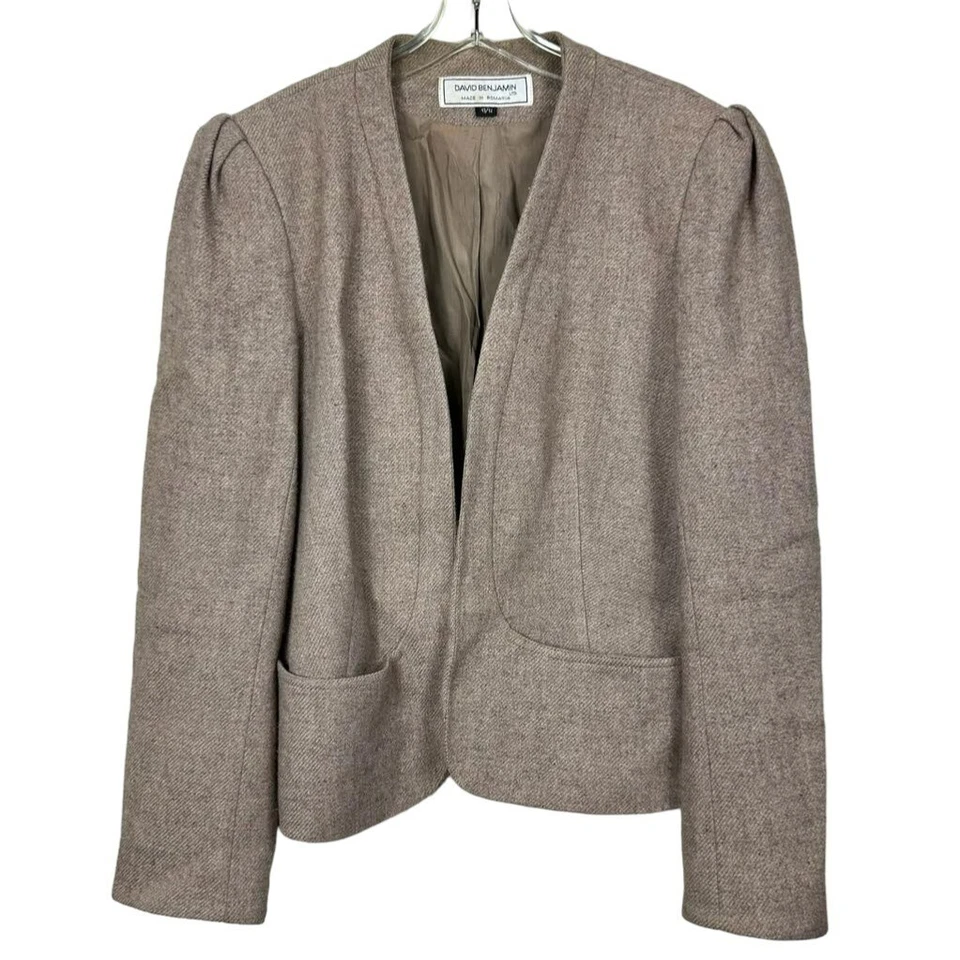 David Benjamin Women’s Beige Jacket Blazer Size 13/14 - Image 2 of 4
