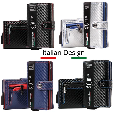 SLIM® PORTA CARTE DI CREDITO SLim ® Portafoglio Piccolo Rfid Uomo Donna Portamonete