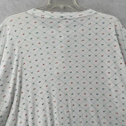 Vanity Fair Nightgown Womens 2X-3X Cotton Floral Flannel Tulips - Picture 10 of 13