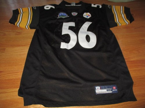 Reebok LaMARR WOODLEY No 56 PITTSBURGH STEELERS SUPER BOWL XLIII (Sz 52) Jersey - Picture 2 of 9
