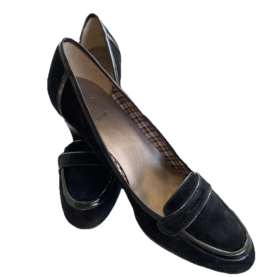 "Bombas Circa Joan & David Comfort para mujer 10M negras de gamuza con patente de 3,5"" sin cordones" Foto 3 de 4