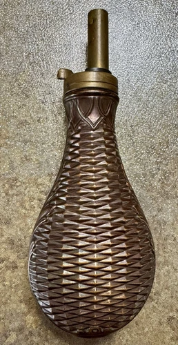 Antique English Powder Flask G. & J.W. Hawksley Sheffield 19th Century 21cm/8.5”