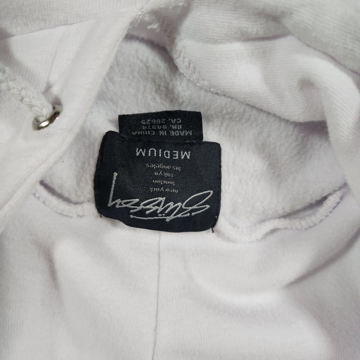 【Y】 Stussy Hoodie Womens Medium White Sweatshirt World Tour
