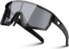 Ptesun Baseball Sunglasses Running Glasses for Women / Men, Black