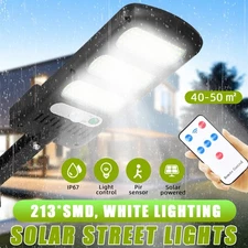 213LED Outdoor LED Solar Street Wall Light Sensor PIR Motion Lamp Remote Control