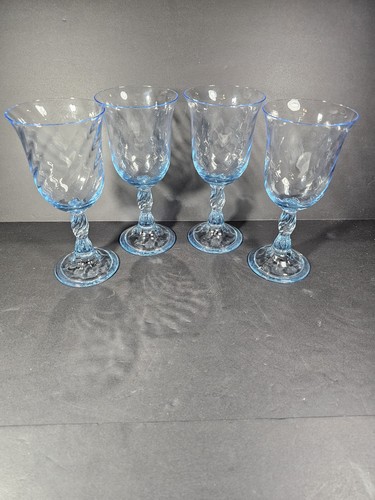 Fostoria Maypole Blue Stemmed Water Glass(1982-1982) Retired Water Goblet... - Picture 3 of 17