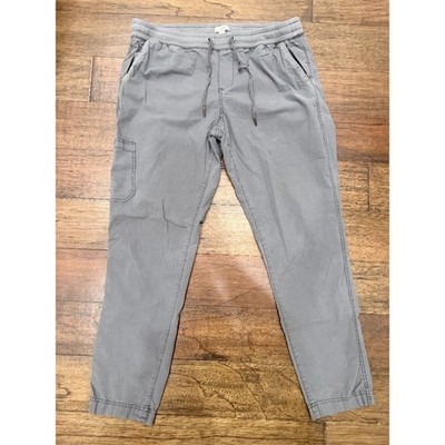 L.L.Bean Men s Large Gray Ripstop Jogger Pants Drawstring Elastic Waist Utility