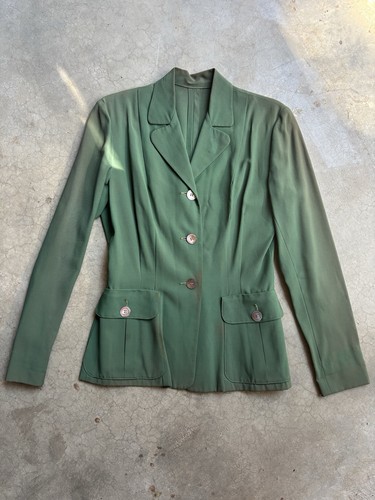1940s Tailored Blazer Jacket Women's Green