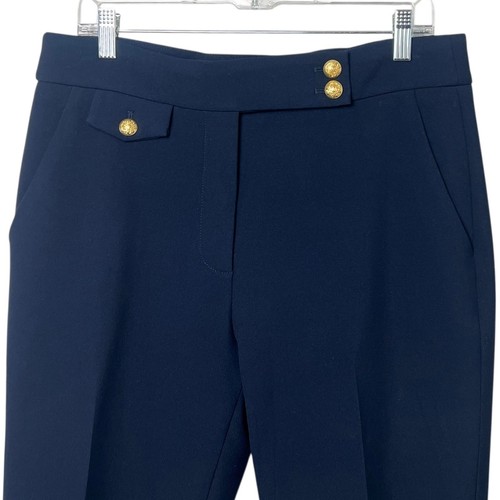 Veronica Beard Renzo Slim Straight Leg Cropped Pants Navy - Picture 3 of 12
