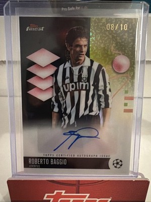 2025-26 Topps Finest UEFA Roberto Baggio True Black Auto Italy  Juventus /10￼