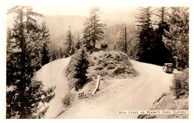 Vintage RPPC Postcard Echo Point on Blewett Pass Highway Washington