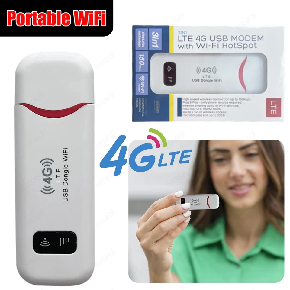 WiFi USB Modem Stick 4G LTE WiFi Router SIM Card Slot WiFi Dongle 4G Card Router - Image 2 of 4