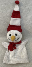 Vintage Star International Christmas Snowman Hand Puppet 17" Sparkle Hat Scarf