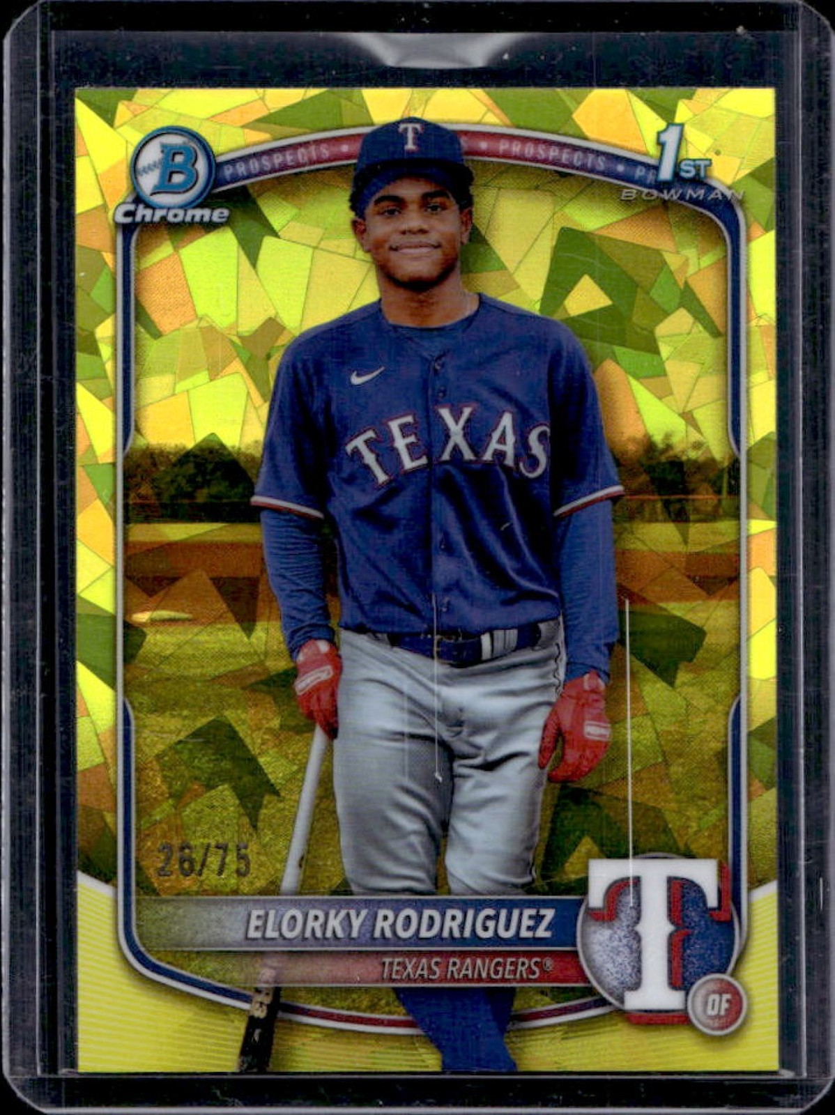 2025 Bowman Chrome Sapphire Elorky Rodriguez Yellow Refractor 1st #26/75