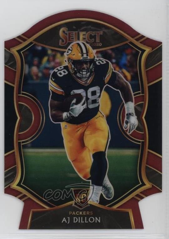 2020 Panini Select Concourse Maroon Prizm Die-Cut AJ Dillon #65 n1u