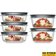Premier Tritan Food Storage Containers Set 5 Pcs Easy Find Lids Meal Prep Clear