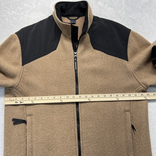 Woolrich John Rich & Bros Blue Label Front Zip Wool Nylon Jacket Men L/XL Tan - Picture 11 of 16
