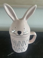 New Rae Dunn Pink Hunny Bunny  Mug with Topper
