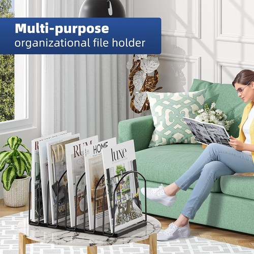 Simple Trending 9 Section Metal File Sorter Organizer for Desk 1 Pack, black - Picture 6 of 9