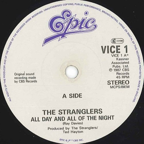 Stranglers - All Day And All Of The Night - Used Vinyl Record 7 - 0 - N12170z - Bild 3 von 4