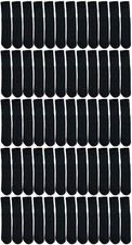 60 Units of Yacht  Smith Kids Black Solid Tube Socks Size 4-6 - Boys Crew Sock