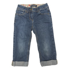 Mini Boden Girls Jeans Cuffed Denim Pants 6 Years Blue 13" Inseam