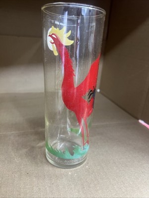 MCM FEDERAL RED ROOSTER CROWING TOM COLLINS DRINKING ENTERTAINING GLASS