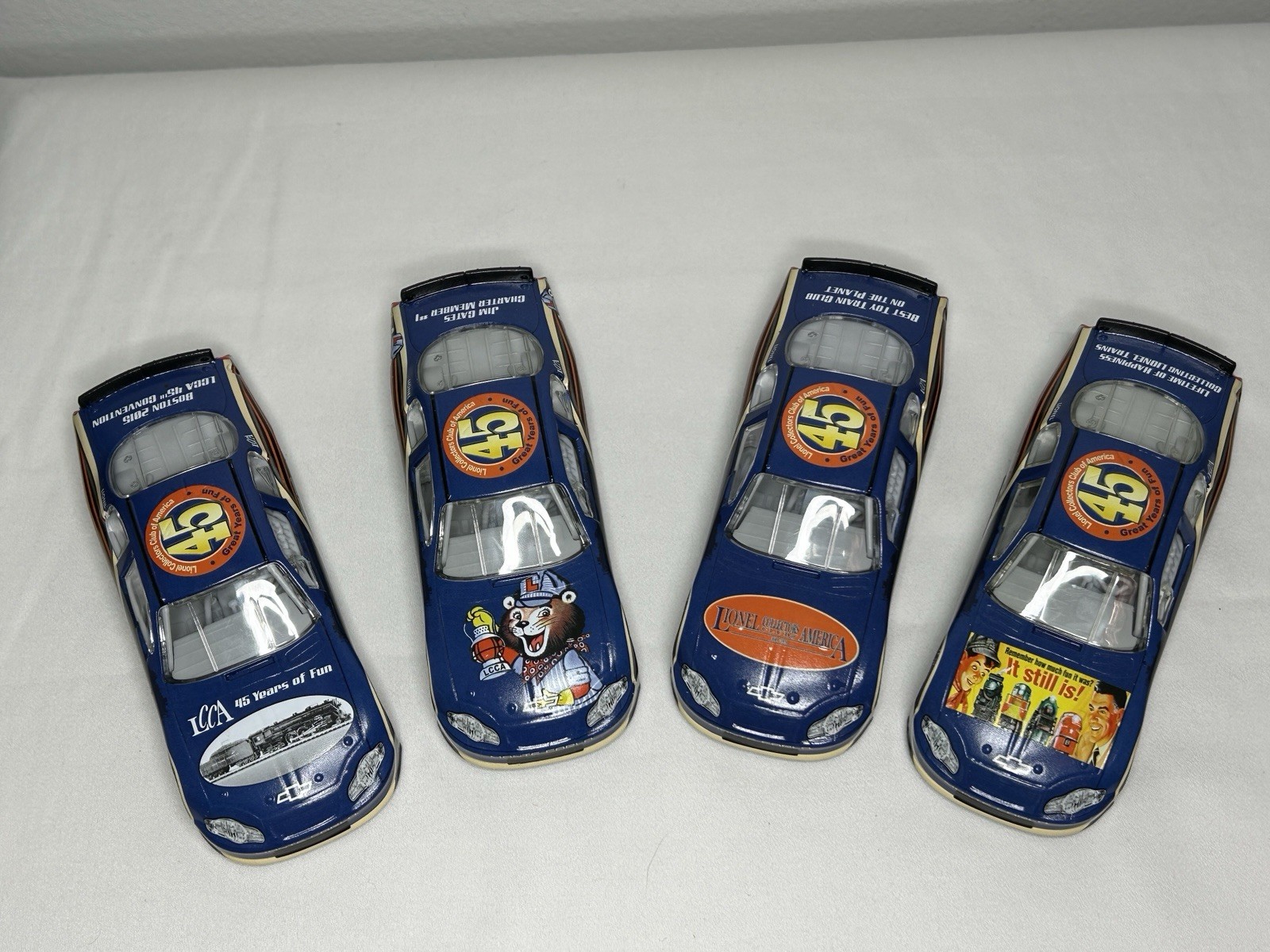 Lionel LCCA 45th Anniv Chevrolet Monte Carlo Race Cars Set of 4 Used