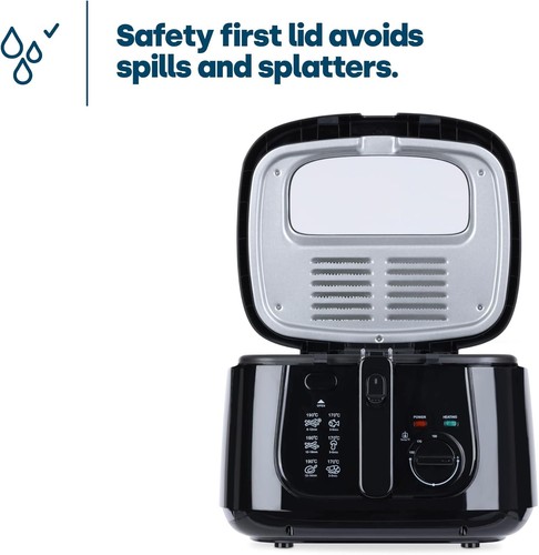 LIVIVO 2,5L Fritteuse - Elektrische Arbeitsplatte Chips Friteuse - Antihaftbeschichtet, Schwarz - Bild 7 von 10