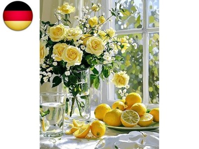 Malen Nach Zahlen Erwachsene, Zitrone Paint by Numbers DIY Blumen Malen Nach