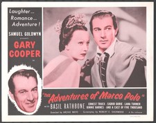 Adventures of Marco Polo 11x14 Title Lobby Card  Gary Cooper Sigrid Gurie