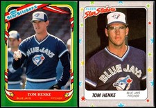Fleer Star Stickers Tom Henke (2) Card Lot -