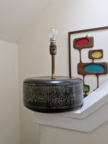 Vintage Large Newlyn Pottery Table Lamp Mid Century Retro Celtic Cornwall MCM - Picture 15 of 17
