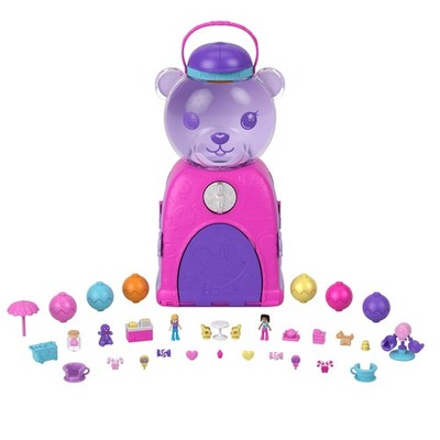 Travel Toy, Gumball Bear Playset with 2 Micro Dolls and 26 Surprise Accessories,