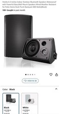 Herdio 6.5 Inches Indoor Outdoor Bluetooth Speakers Waterproof w Powerful Bass