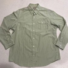 DULUTH Trading Co Long Sleeve Performance Button Down Shirt Green Mens Large