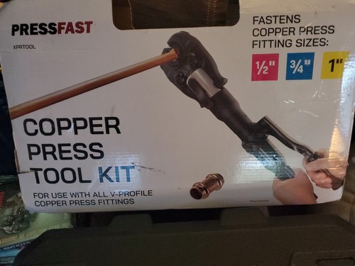PRESSFAST Hydraulic Manual Copper Press Tool Kit 1/2" 3/4" 1" V Profile, XPRTOOL