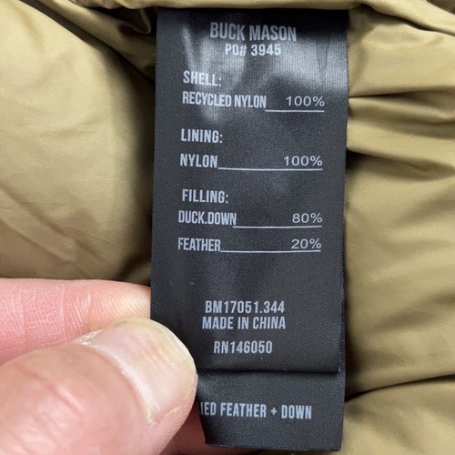 Buck Mason Mens Down Expedition Jacket Removable Hood 650 fill-power Sz XS $495 - Picture 15 of 17
