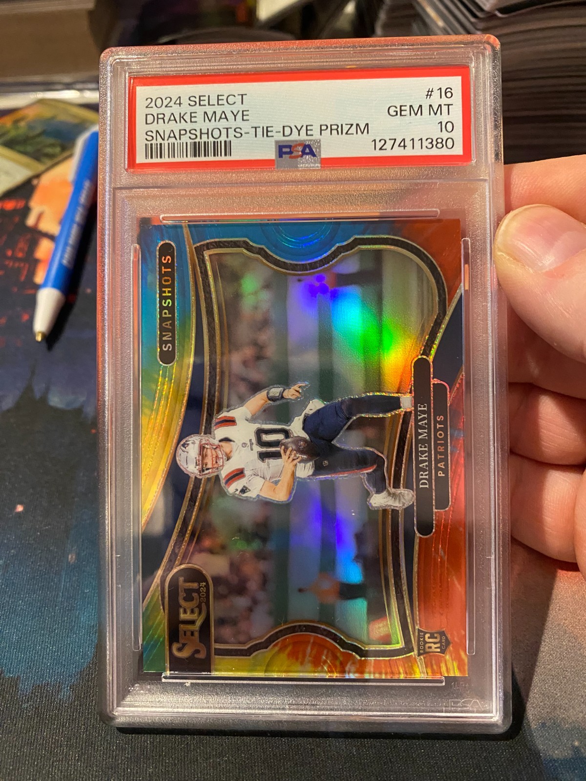 2024 Select Snapshots Tie Dye Prizm Drake Maye PSA 10 Rookie Card /25