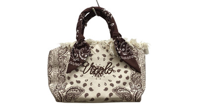 VICOLO Damen Handtasche Umhängetasche Motiv Bandana Fransen