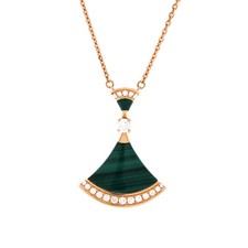 Bvlgari Divas' Dream Pendant Necklace 18K Rose Gold with Malachite and Diamonds
