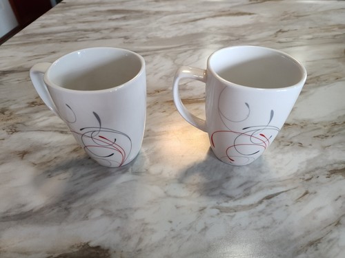 Taza de café de porcelana Corelle Coordinates SPLENDOR patrón 12 oz x2 mango en ángulo - Imagen 1 de 6