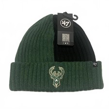 NBA Milwaukee Bucks Beanie Hat by '47 Brand Black Green Knit OSFA New